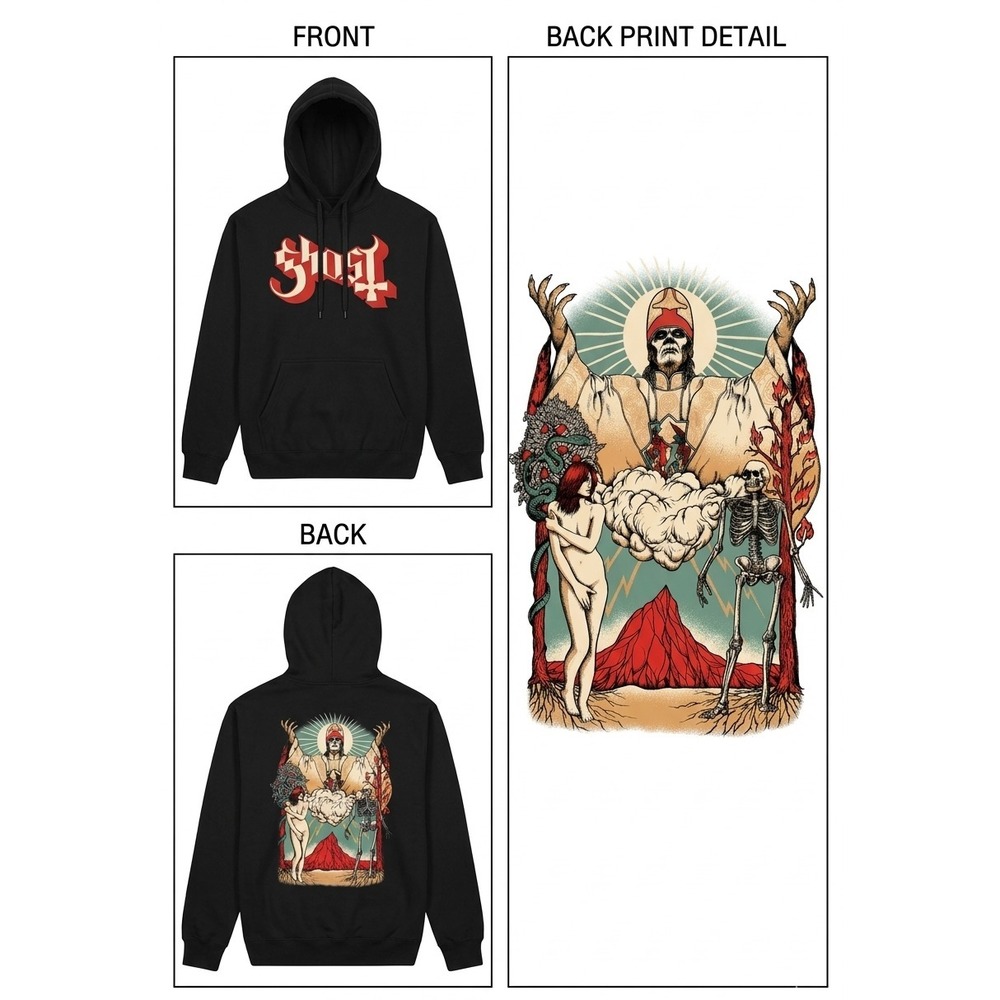 Ghost Hoodie Sweatshirt Papa Nihil European Tour Metal Merch 2018 - Size L Black